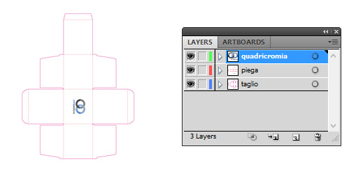 Scarica il layout grafico in formato illustrator per realizzare una scatola quadrata